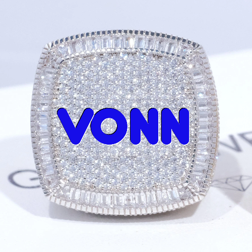 CUSTOM LETTER 3D ICED RING