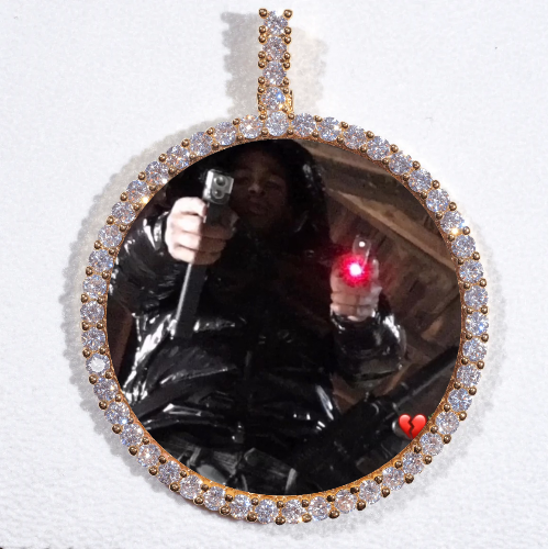 LARGE 3D CIRCLE CUSTOM PICTURE PENDANT