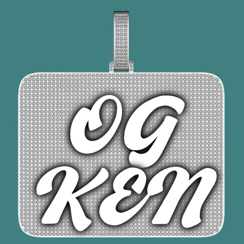CUSTOM LETTER NECKLACE 3D BIG SQUARE