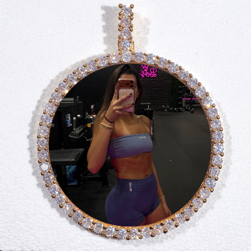 LARGE 3D CIRCLE CUSTOM PICTURE PENDANT