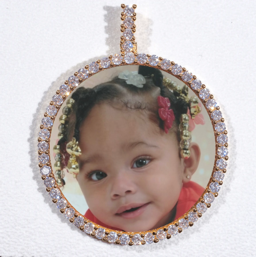 LARGE 3D CIRCLE CUSTOM PICTURE PENDANT