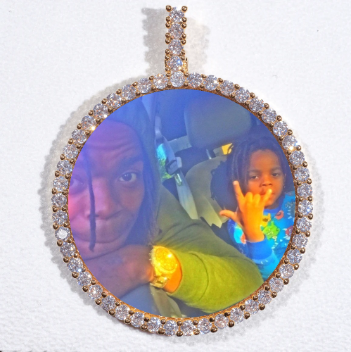 LARGE 3D CIRCLE CUSTOM PICTURE PENDANT