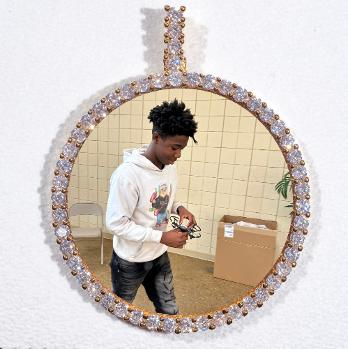 LARGE 3D CIRCLE CUSTOM PICTURE PENDANT