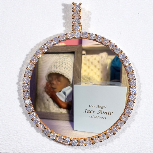 LARGE 3D CIRCLE CUSTOM PICTURE PENDANT