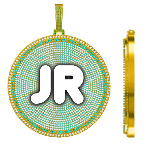 CUSTOM LETTER NECKLACE 3D BIG DISC