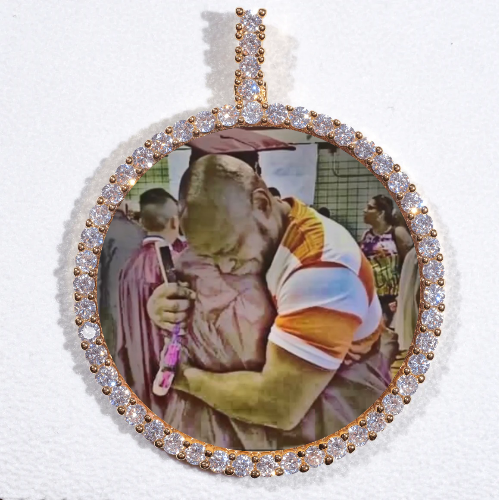 LARGE 3D CIRCLE CUSTOM PICTURE PENDANT