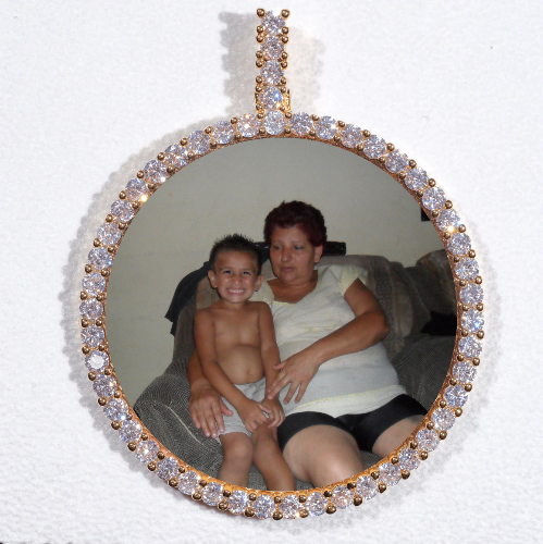 LARGE 3D CIRCLE CUSTOM PICTURE PENDANT