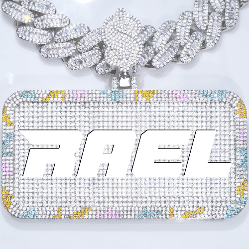 CUSTOM LETTER NECKLACE 3D COLORFUL SQUARE