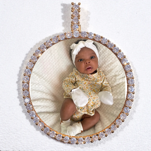 LARGE 3D CIRCLE CUSTOM PICTURE PENDANT