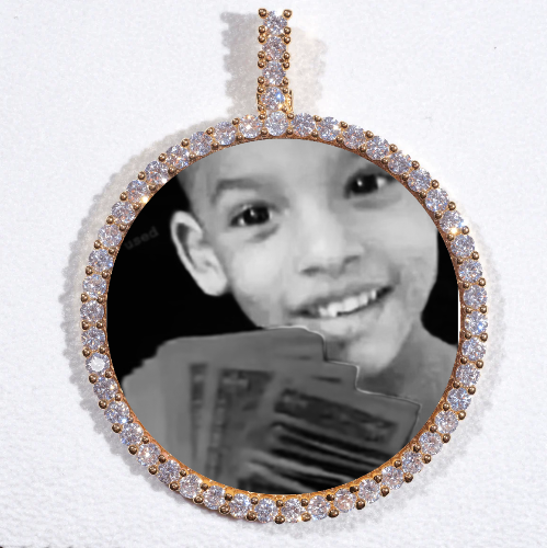 LARGE 3D CIRCLE CUSTOM PICTURE PENDANT