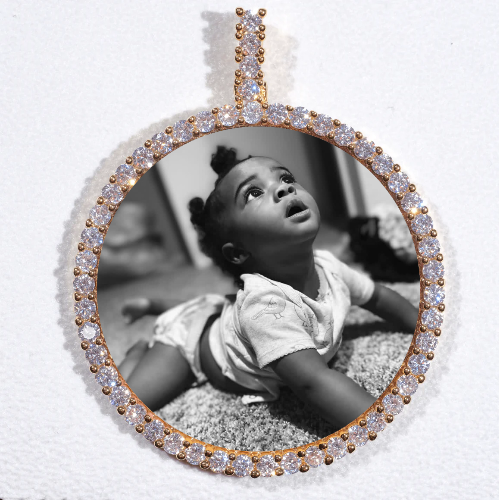 LARGE 3D CIRCLE CUSTOM PICTURE PENDANT