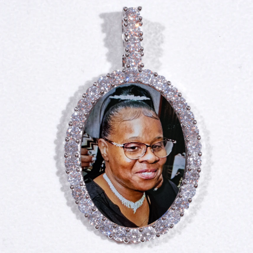 Large 3D Oval Custom Picture Pendant