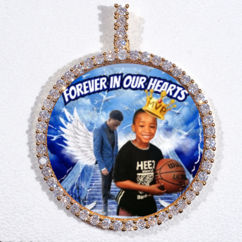 LARGE 3D CIRCLE CUSTOM PICTURE PENDANT