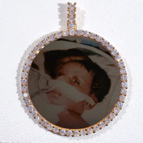 LARGE 3D CIRCLE CUSTOM PICTURE PENDANT