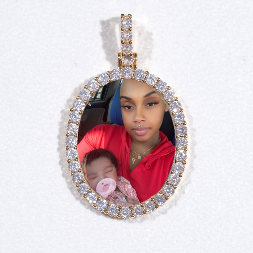 3D Oval Custom Picture Pendant
