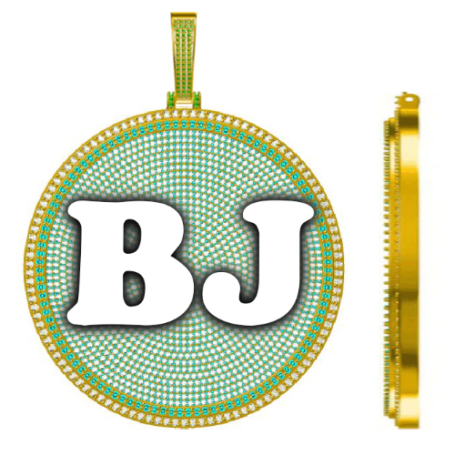 CUSTOM LETTER NECKLACE 3D BIG DISC