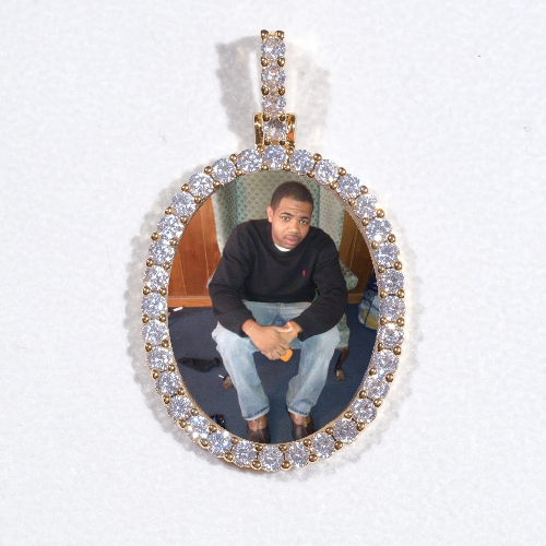 3D Oval Custom Picture Pendant