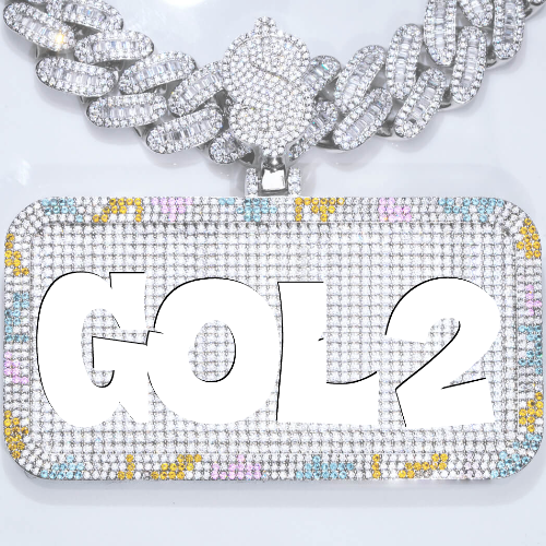 CUSTOM LETTER NECKLACE 3D COLORFUL SQUARE