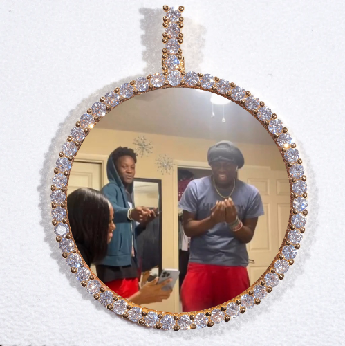 LARGE 3D CIRCLE CUSTOM PICTURE PENDANT