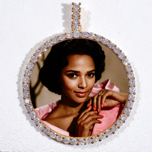 LARGE 3D CIRCLE CUSTOM PICTURE PENDANT