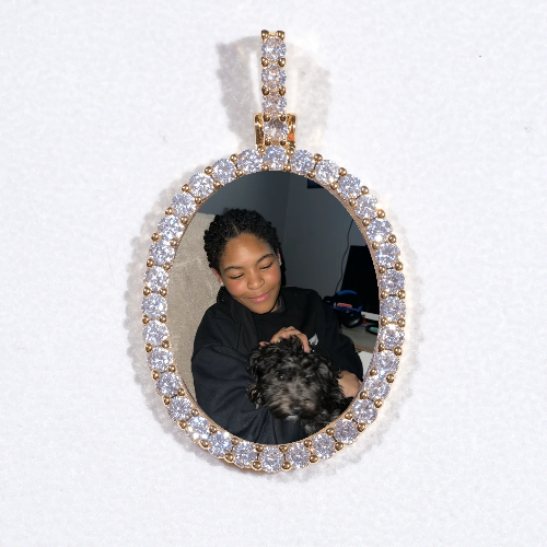 3D Oval Custom Picture Pendant