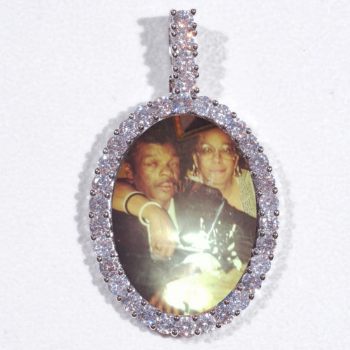 Large 3D Oval Custom Picture Pendant