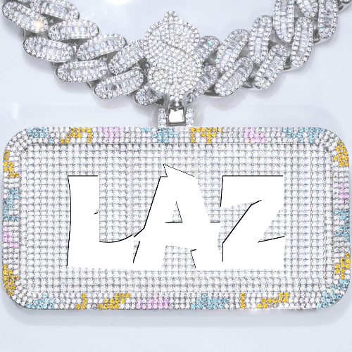 CUSTOM LETTER NECKLACE 3D COLORFUL SQUARE