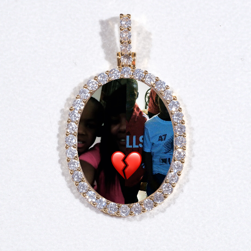 3D Oval Custom Picture Pendant