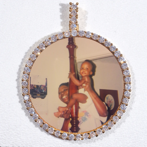 LARGE 3D CIRCLE CUSTOM PICTURE PENDANT