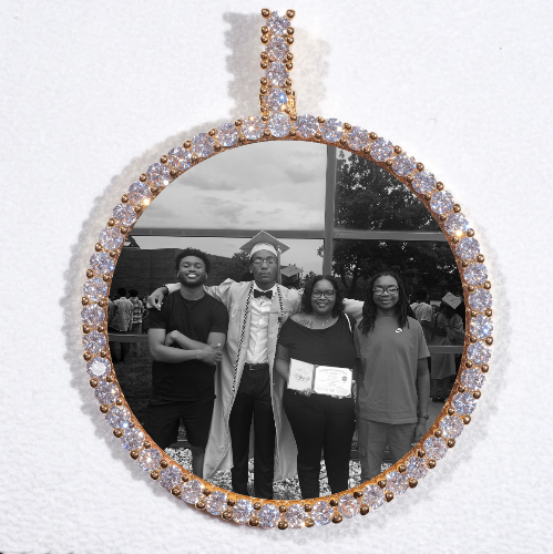 LARGE 3D CIRCLE CUSTOM PICTURE PENDANT