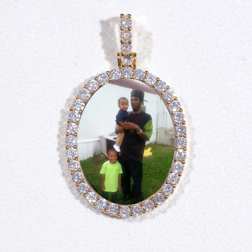 3D Oval Custom Picture Pendant