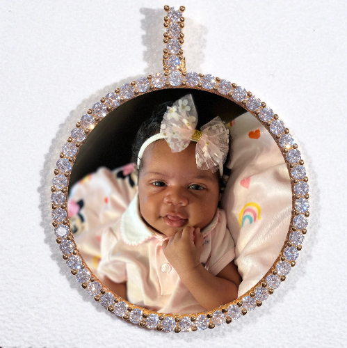 LARGE 3D CIRCLE CUSTOM PICTURE PENDANT