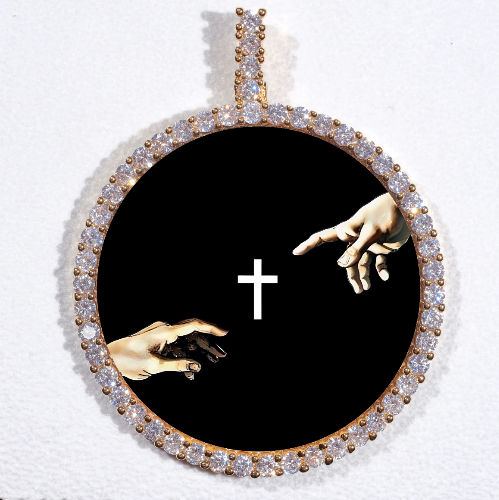 LARGE 3D CIRCLE CUSTOM PICTURE PENDANT