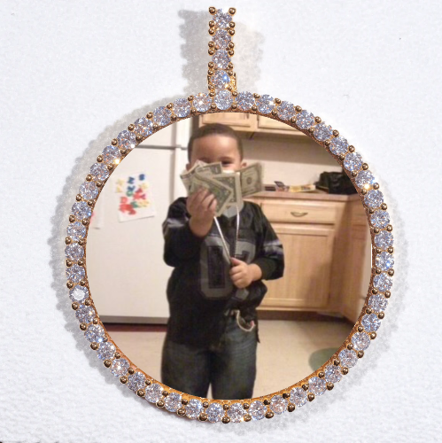 LARGE 3D CIRCLE CUSTOM PICTURE PENDANT