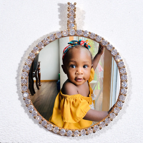 LARGE 3D CIRCLE CUSTOM PICTURE PENDANT