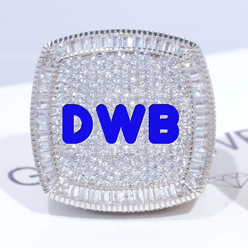 CUSTOM LETTER 3D ICED RING