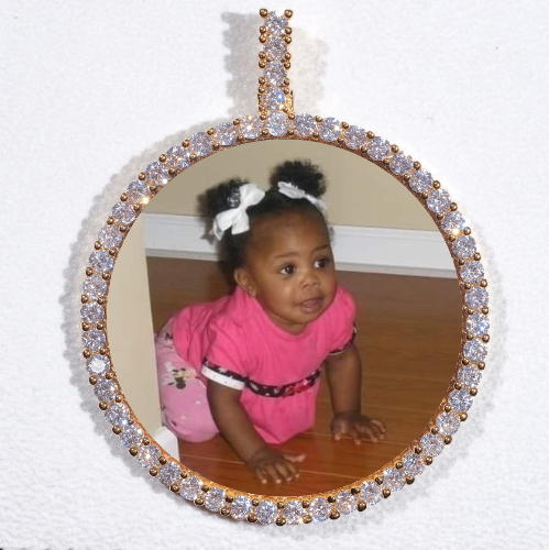 LARGE 3D CIRCLE CUSTOM PICTURE PENDANT