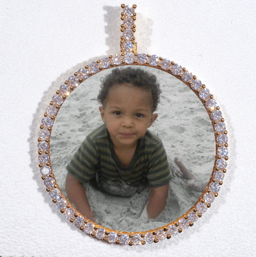 LARGE 3D CIRCLE CUSTOM PICTURE PENDANT