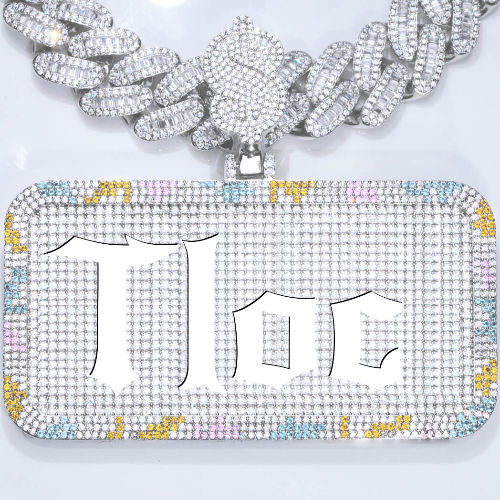 CUSTOM LETTER NECKLACE 3D COLORFUL SQUARE