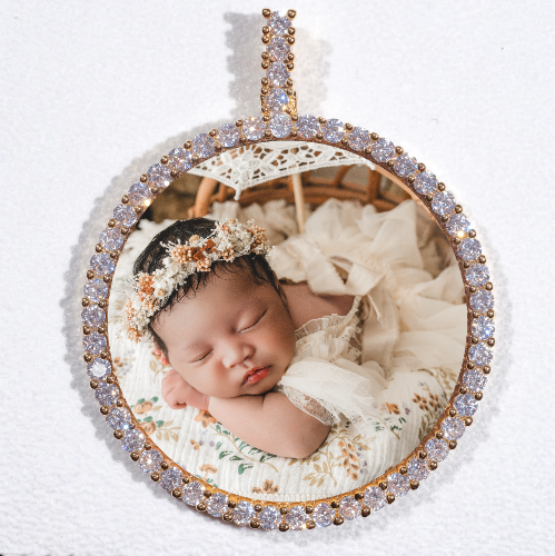 LARGE 3D CIRCLE CUSTOM PICTURE PENDANT