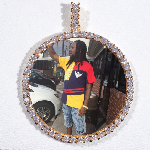 LARGE 3D CIRCLE CUSTOM PICTURE PENDANT