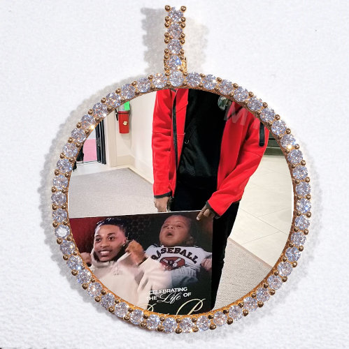 LARGE 3D CIRCLE CUSTOM PICTURE PENDANT