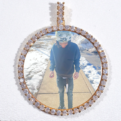 LARGE 3D CIRCLE CUSTOM PICTURE PENDANT