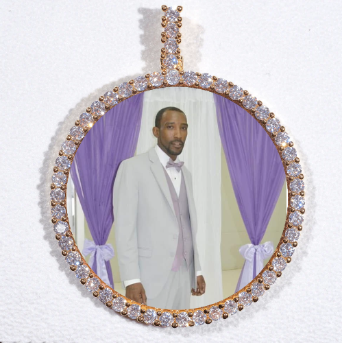 LARGE 3D CIRCLE CUSTOM PICTURE PENDANT