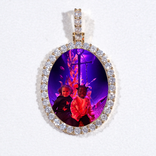 3D Oval Custom Picture Pendant