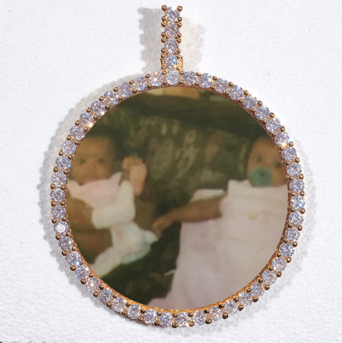 LARGE 3D CIRCLE CUSTOM PICTURE PENDANT