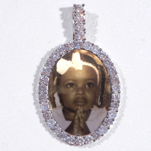 Large 3D Oval Custom Picture Pendant