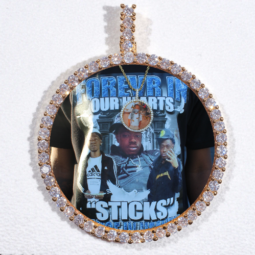 LARGE 3D CIRCLE CUSTOM PICTURE PENDANT