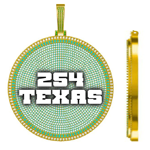 CUSTOM LETTER NECKLACE 3D BIG DISC