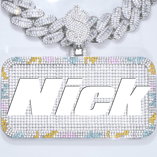 CUSTOM LETTER NECKLACE 3D COLORFUL SQUARE